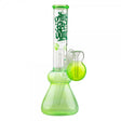 Amsterdam 12" Green Glass Water Pipe with Tree Perc, Front View on White Background