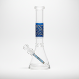 Respire 15" Silver and Blue Frit Beaker Bong