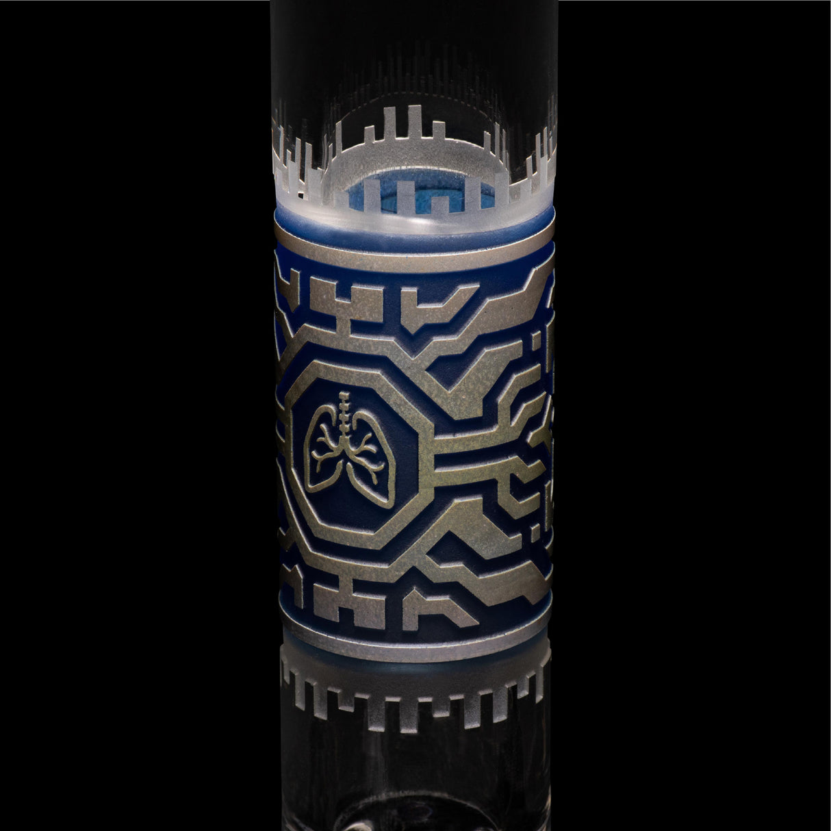 Respire 15" Silver and Blue Frit Beaker Bong