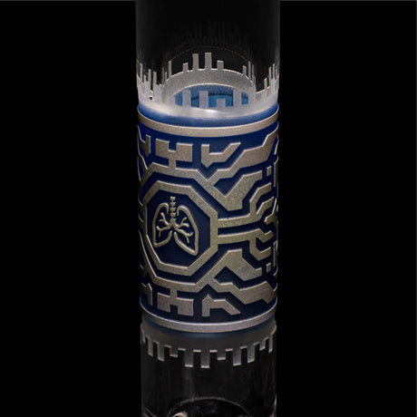 Respire 15" Silver and Blue Frit Beaker Bong