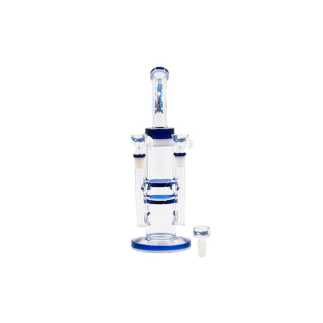 Rock Glass TwinFlow Honeycomb 12" Double Bowl Water Pipe