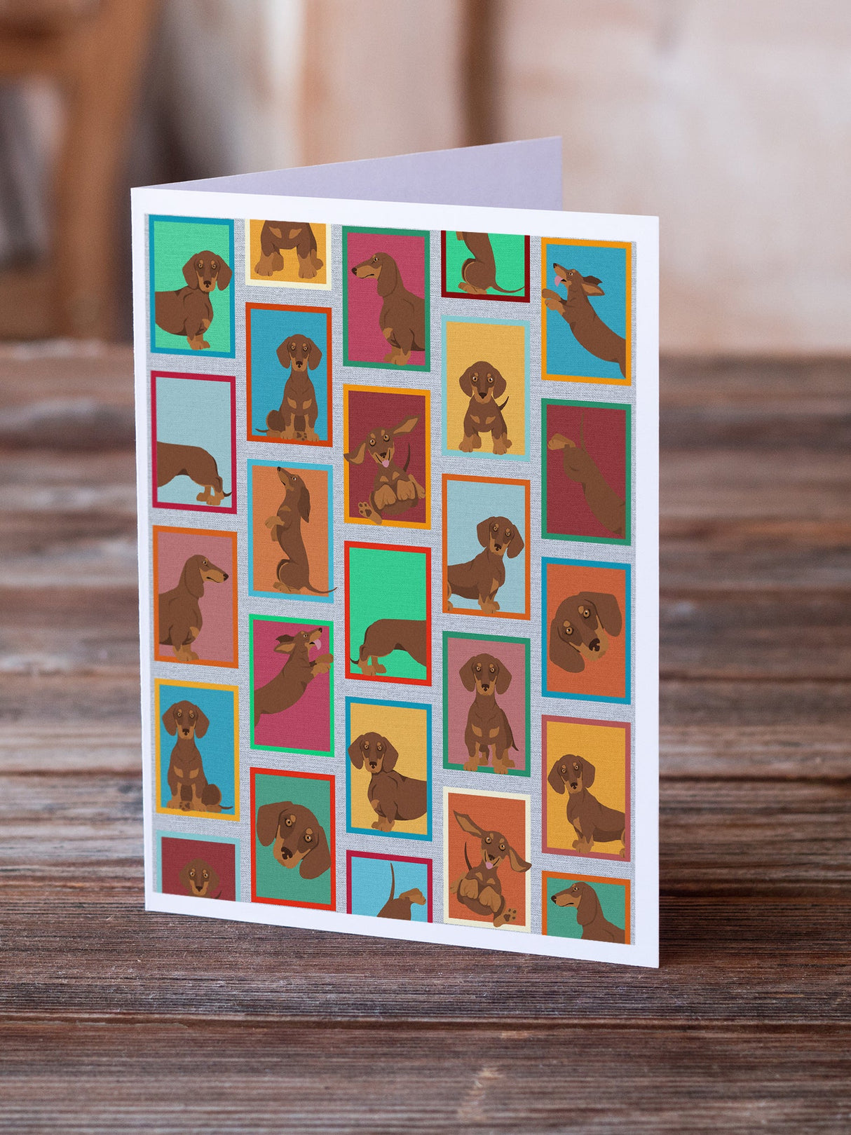 Lots of Chocolate and Tan Dachshund Greeting Cards Pack of 8