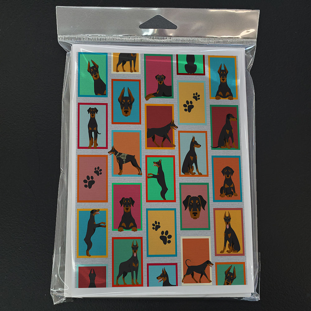 Lots of Doberman Pinscher Greeting Cards Pack of 8