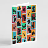 Lots of Black Standard Poodle Greeting Cards Pack of 8