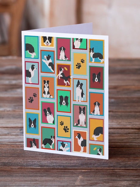 Lots of Border Collie Greeting Cards Pack of 8