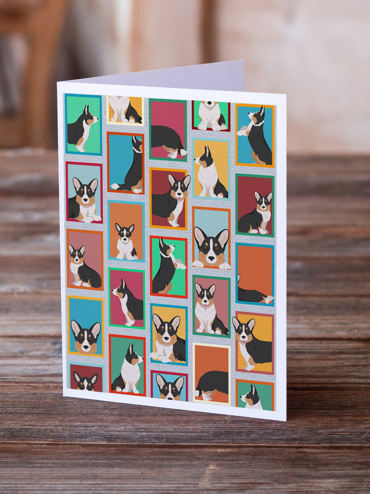 Lots of Tricolor Cardigan Corgi Greeting Cards Pack of 8