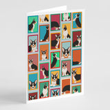 Lots of Tricolor Cardigan Corgi Greeting Cards Pack of 8