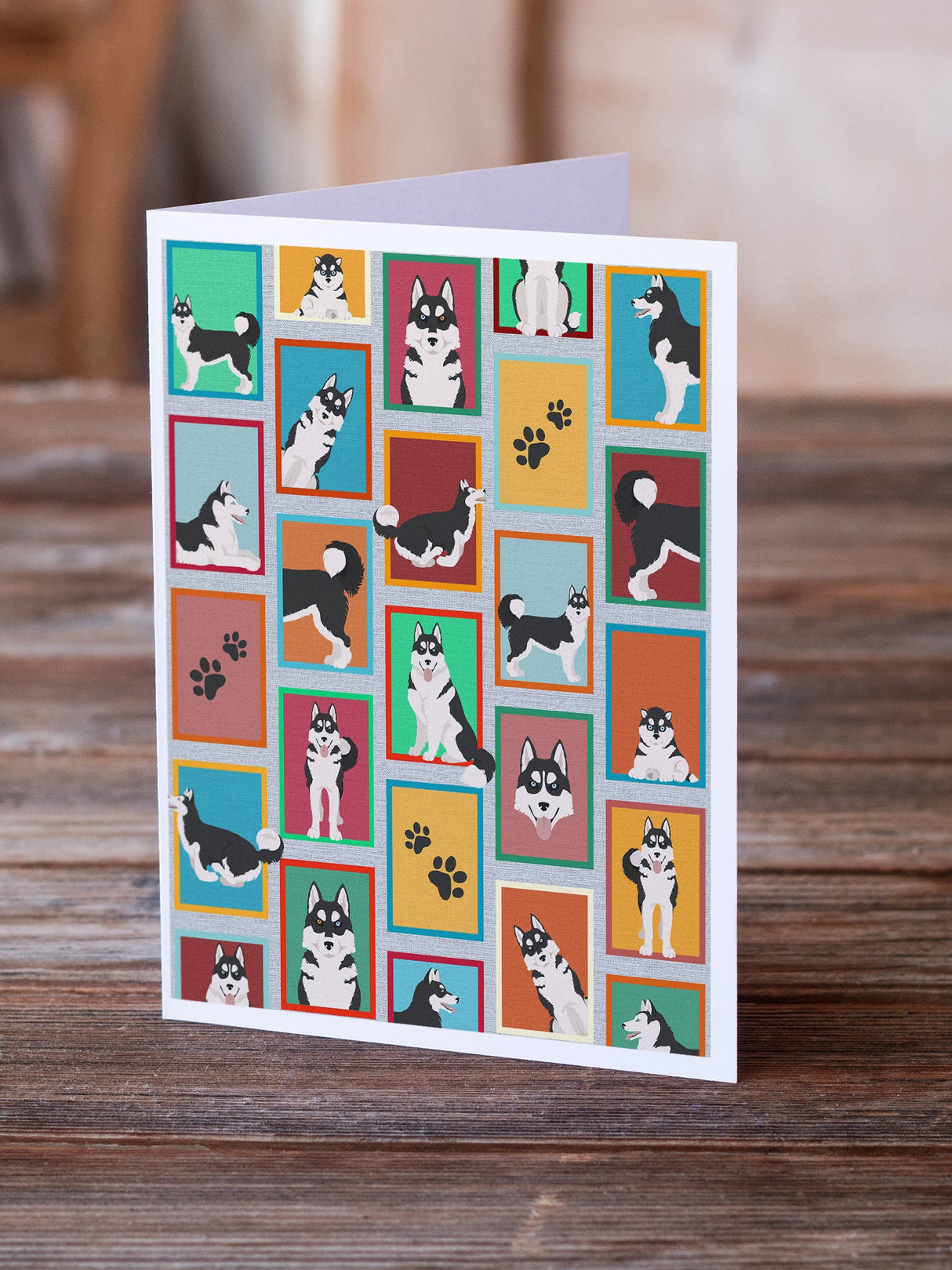 Lots of Siberian Husky Greeting Cards Pack of 8