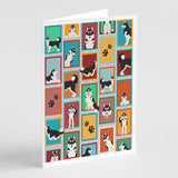 Lots of Siberian Husky Greeting Cards Pack of 8