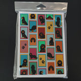 Lots of Black and Tan Cavalier King Charles Spaniel Greeting Cards Pack of 8