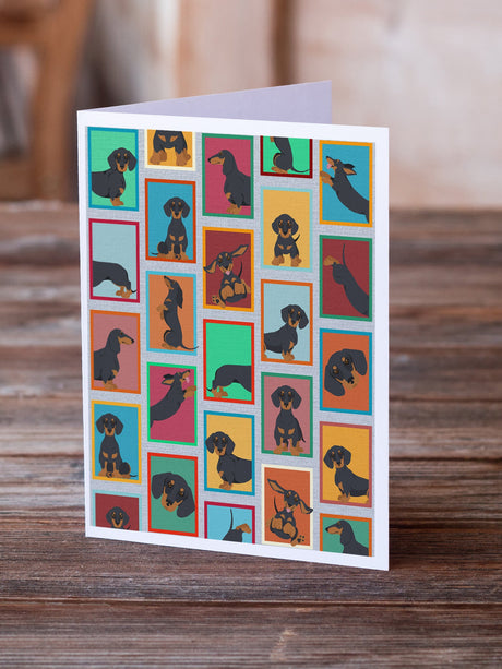 Lots of Black and Tan Dachshund Greeting Cards Pack of 8