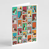 Lots of Brindle Cardigan Corgi Greeting Cards Pack of 8