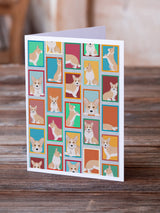 Lots of Fawn Cardigan Corgi Greeting Cards Pack of 8