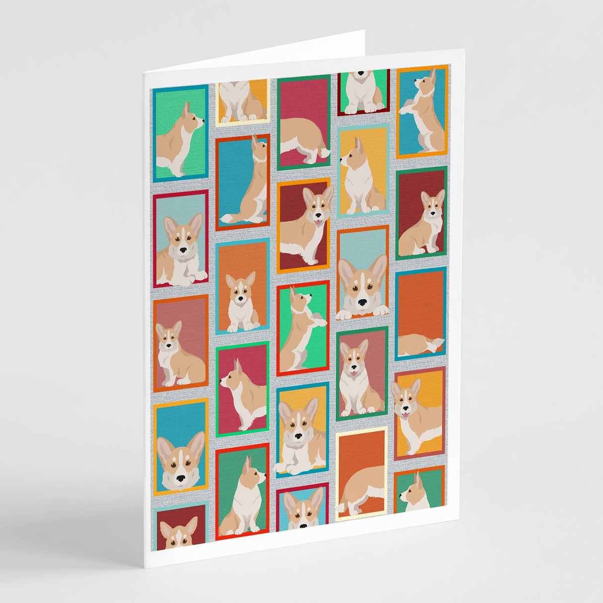 Lots of Fawn Cardigan Corgi Greeting Cards Pack of 8