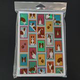 Lots of Red Border Collie Greeting Cards Pack of 8