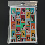 Lots of Tricolor Cavalier Spaniel Greeting Cards Pack of 8