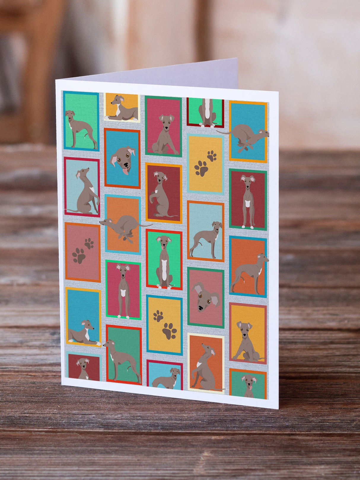 Lots of Fawn Italian Greyhound Greeting Cards Pack of 8