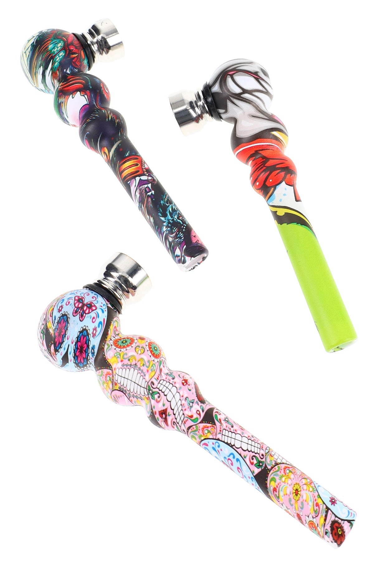Ceramic Hand Pipe with Metal Bowl “Kiln Classic” – Assorted Colors