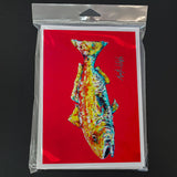 Fish - Red Fish Alphonzo Greeting Cards Pack of 8