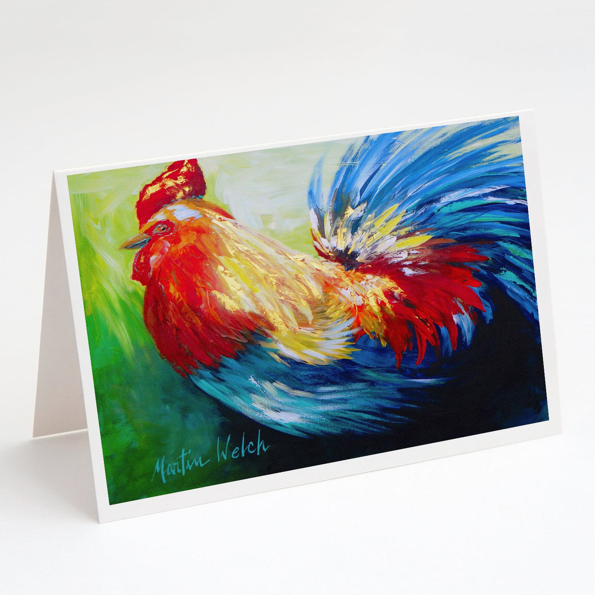 Bird - Rooster Chief Big Feathers Greeting Cards Pack of 8