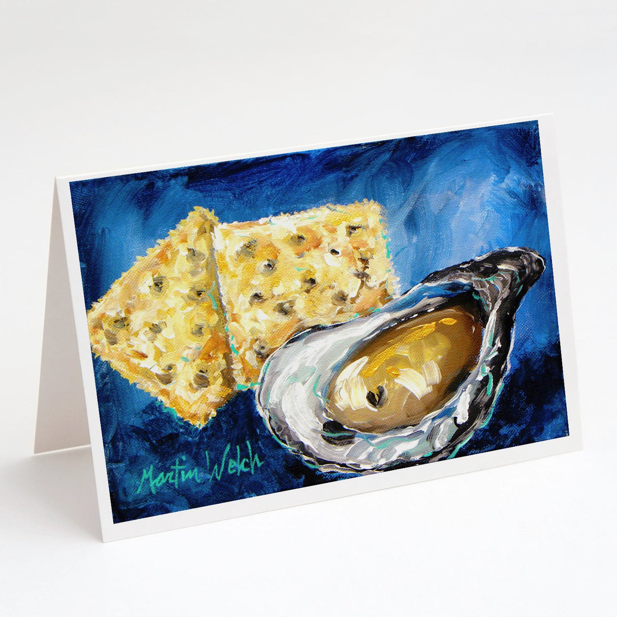 Oysters Two Crackers Greeting Cards Pack of 8