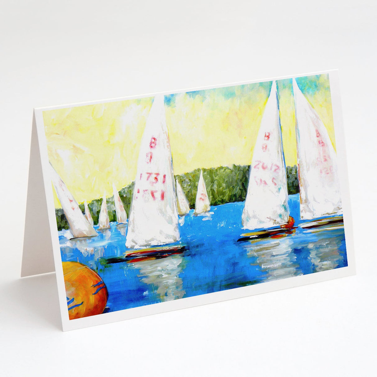 Sailboats Round the Mark Greeting Cards Pack of 8