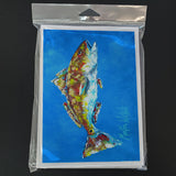 Fish - Red Fish Seafood Two Greeting Cards Pack of 8