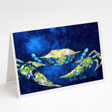 Crab Blue Greeting Cards Pack of 8