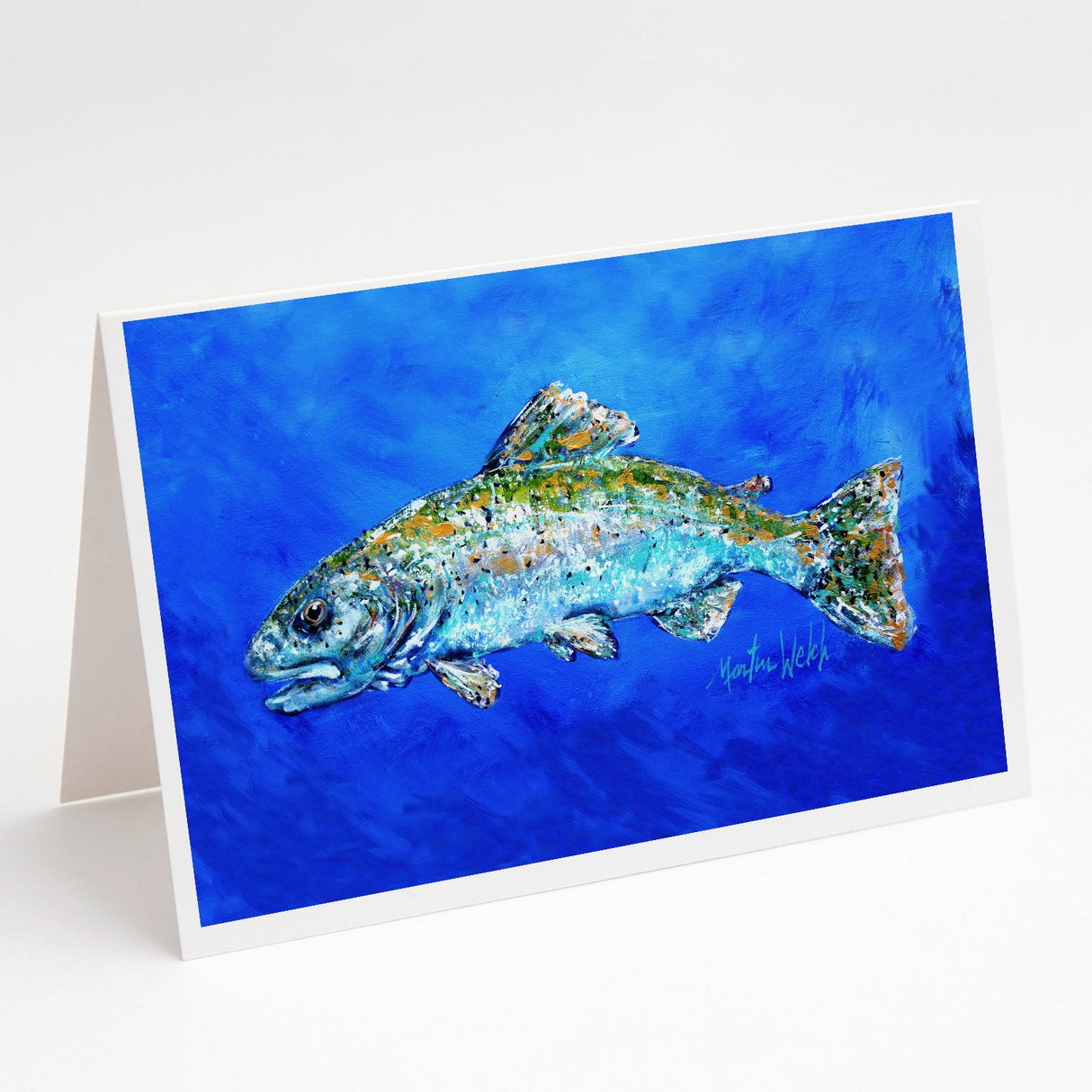 Fish Headed Downstream Greeting Cards Pack of 8