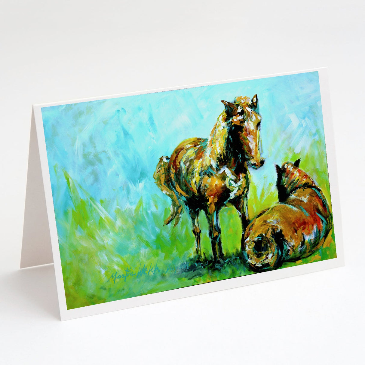 Horse Grazin Greeting Cards Pack of 8