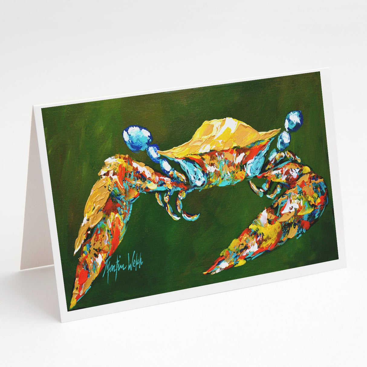 Go Green Crab Greeting Cards Pack of 8