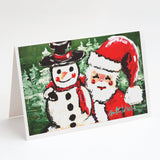 Friends Snowman and Santa Claus Greeting Cards Pack of 8