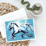 Shadow the Horse in blue Greeting Cards Pack of 8