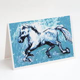 Shadow the Horse in blue Greeting Cards Pack of 8