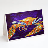 The Right Stuff Crab in Purple Greeting Cards Pack of 8