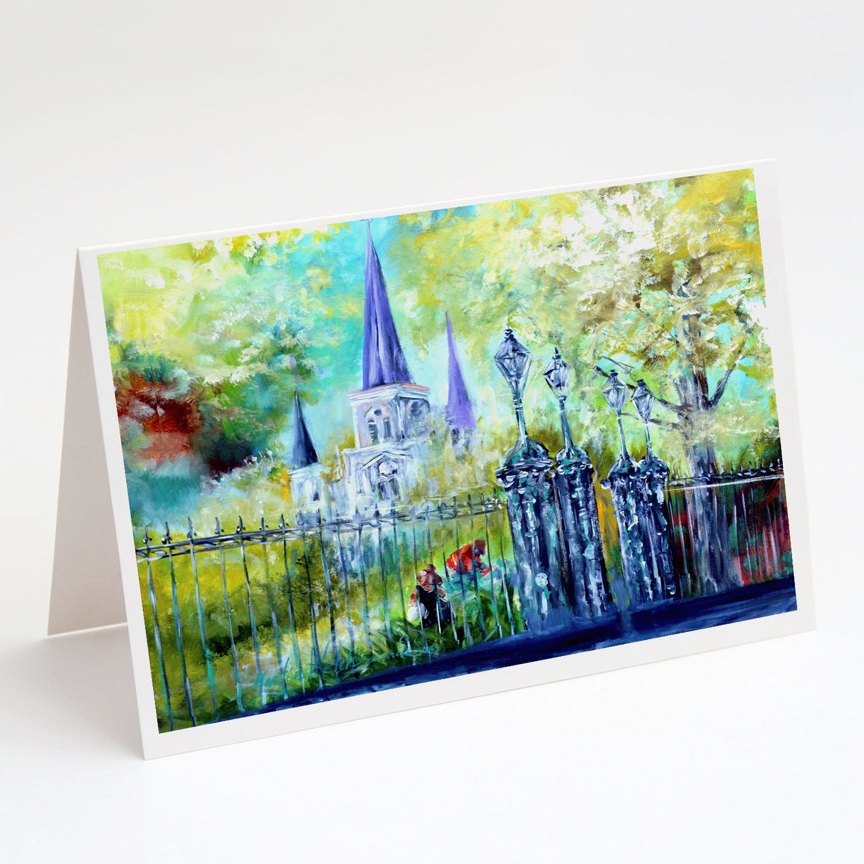 St Louis Cathedrial Across the Square Greeting Cards Pack of 8