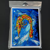 Ice Blue Shrimp Greeting Cards Pack of 8