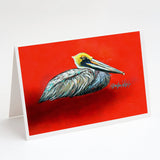 Sitting Brown Pelican Greeting Cards Pack of 8