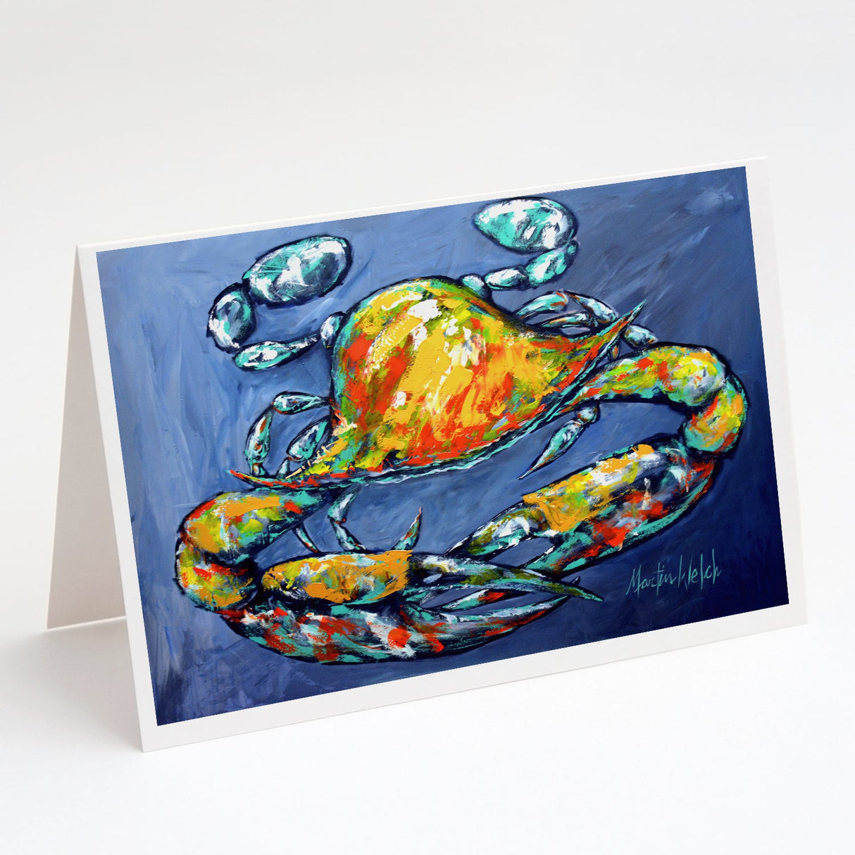 Blue Gray Kinda Day Crab Greeting Cards Pack of 8