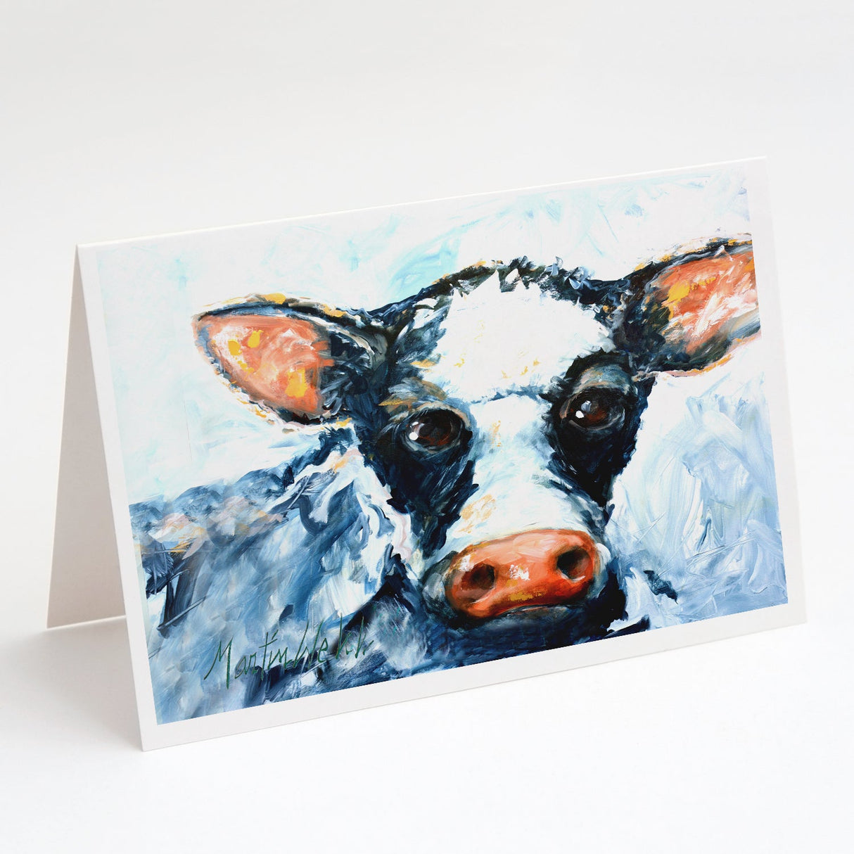 Cow Lick Black and White Cow Greeting Cards Pack of 8