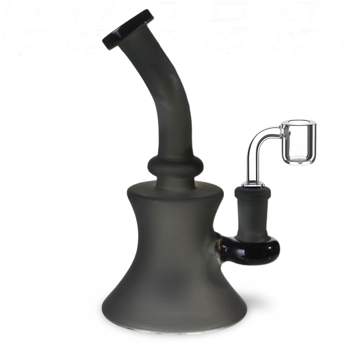 Hourglass Dab Rig matte gray with jade black accents