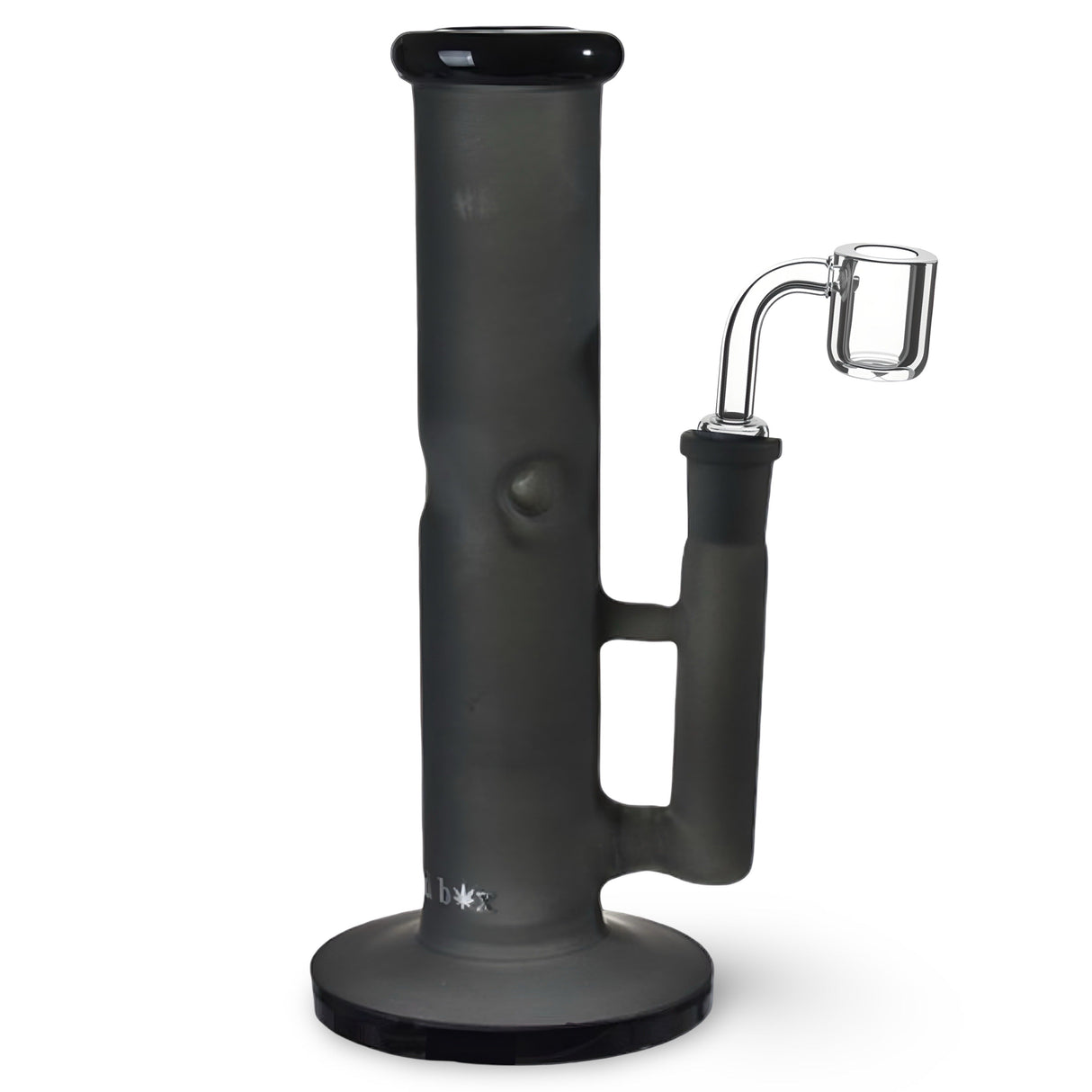 8 inch Straight Dab Rig matte gray with jade black accents