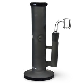 8 inch Straight Dab Rig matte gray with jade black accents