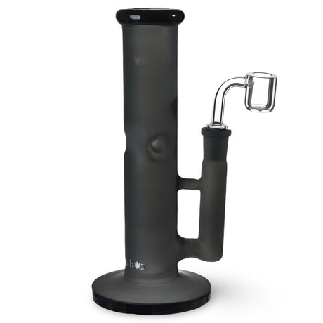 8 inch Straight Dab Rig matte gray with jade black accents
