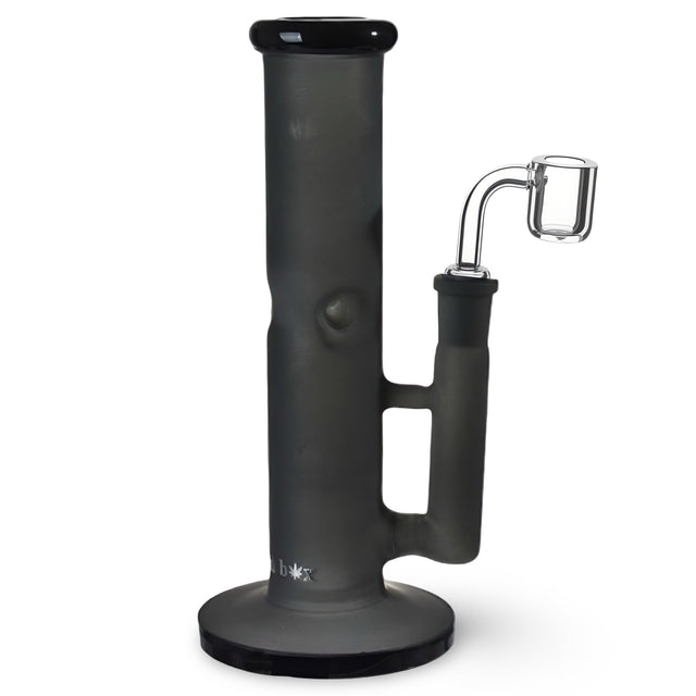 8 inch Straight Dab Rig matte gray with jade black accents