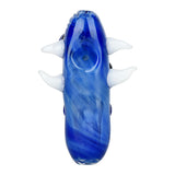 Menacing Monster Head Hand Pipe in Blue | Top View | Durable Borosilicate Glass