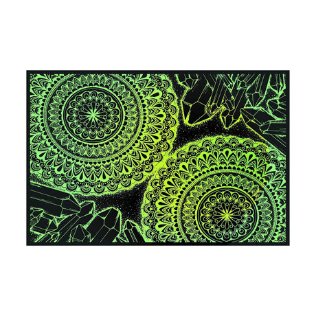 East Coasters 18" Dab Mat with Metaphysical Mandala Design, Top View on White Background