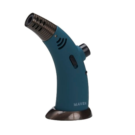Maven Torch Firehorn Handheld Butane Torch in Midnight Green with Adjustable Flame and Safety Lock