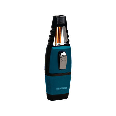 Maven Torch Noble in Midnight Green - Ergonomic Single Jet Butane Lighter for Dab Rigs, Front View