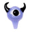 Human Grade Monster Eye Carb Cap in Milky Blue Black, sculpted borosilicate carb cap